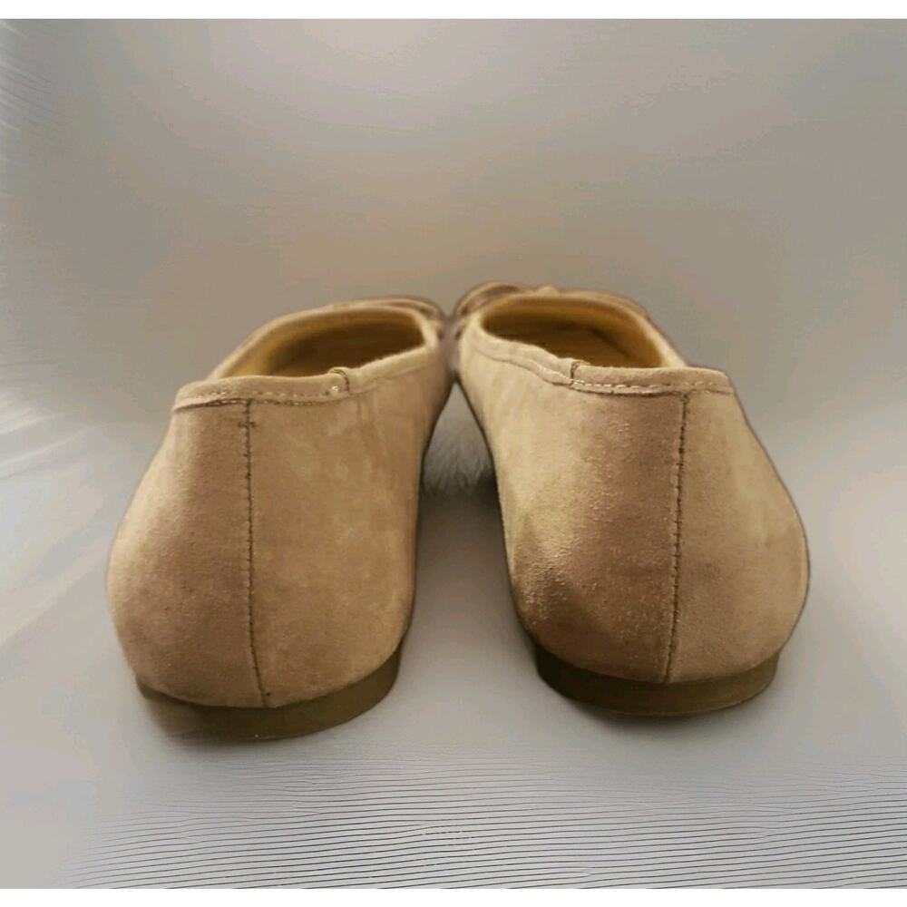 Liz Claiborne 8M Ballet Flats Tan Suede Square Toe Flushing Slip On Memory Foam - Picture 5 of 11